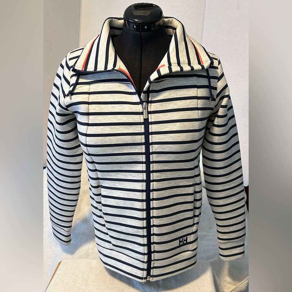 Helly Hansen Navy and White Striped Jacket